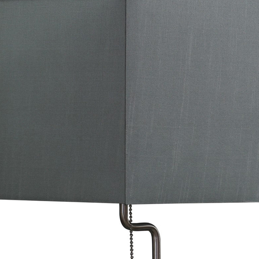 Table Lamp With Wireless Charging and Square Shade, Silver