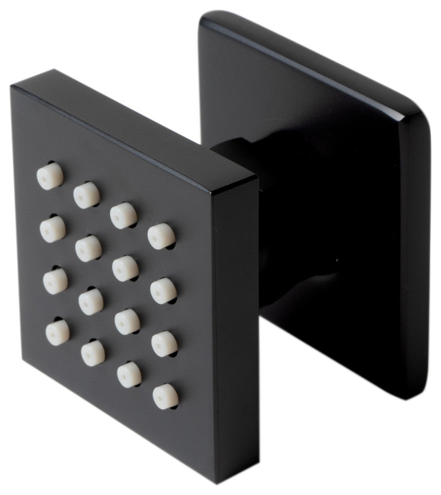 ALFI brand AB3820-BM Black Matte 2" Square Adjustable Shower Body Spray