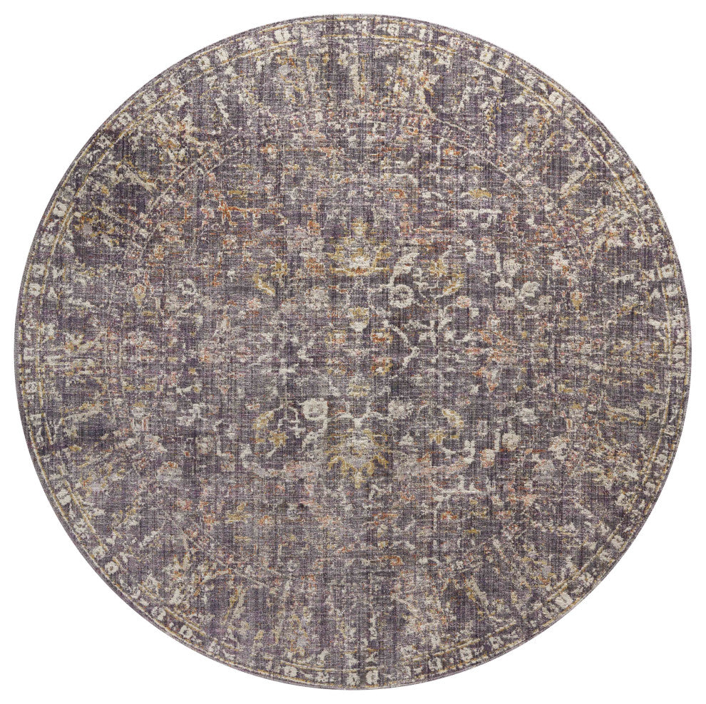 Chris Loves Julia x Loloi Rosemarie Graphite 7'-9" Round Area Rug