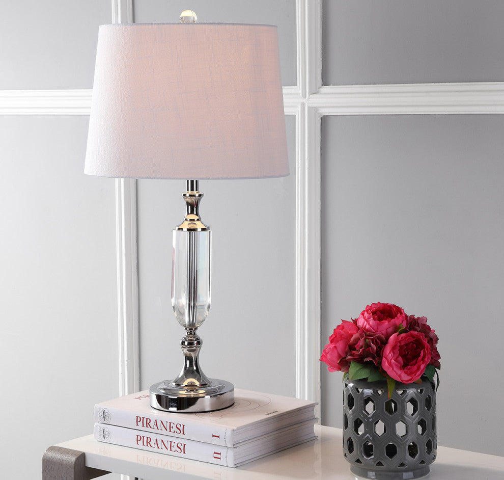 Bella 27" Crystal Table Lamp, Clear