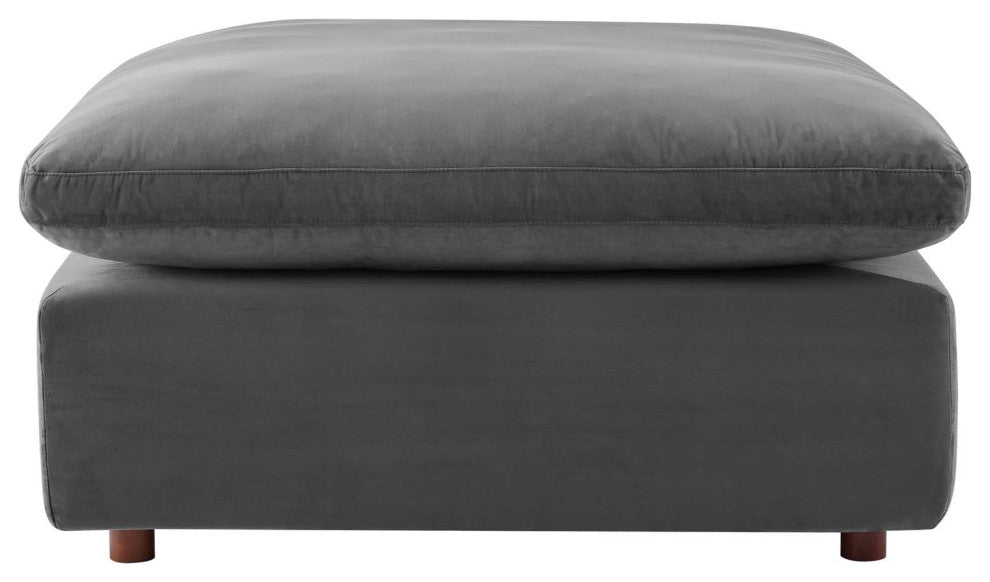 Accent Chair Ottoman, Velvet, Gray, Modern, Living Lounge Hotel Hospitality