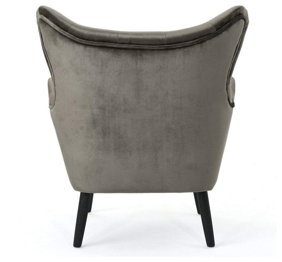 GDF Studio Ashton Mid Century New Velvet Armchair, Gray