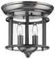 Hinkley Gentry Foyer Small Flush Mount, Pewter