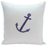 Polyester Decorative Outdoor Pillow, Anchor, Blue, 18"x18"