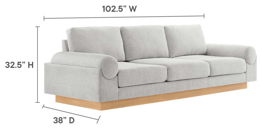 Oasis Upholstered Fabric Sofa - Light Gray
