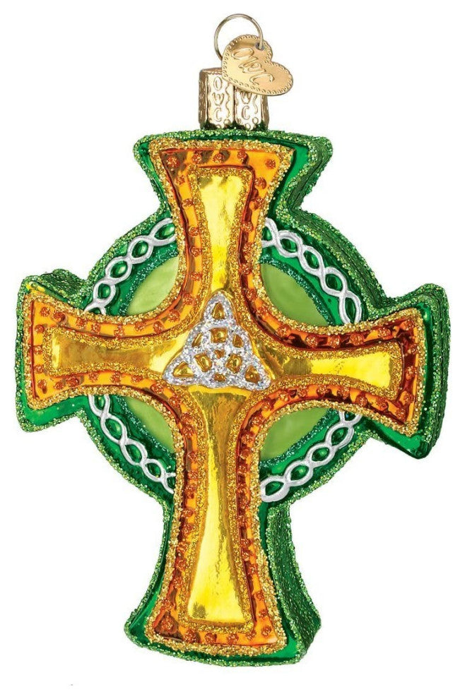 Old World Christmas 36117 Glass Blown Trinity Cross Ornament