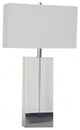 Clear Crystal Base Table Lamp With Polished Nickel Frame