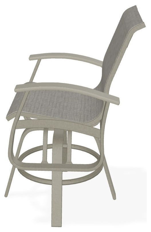 Belle Isle Sling Balcony Height Outdoor Swivel Chair, Burke/Storm