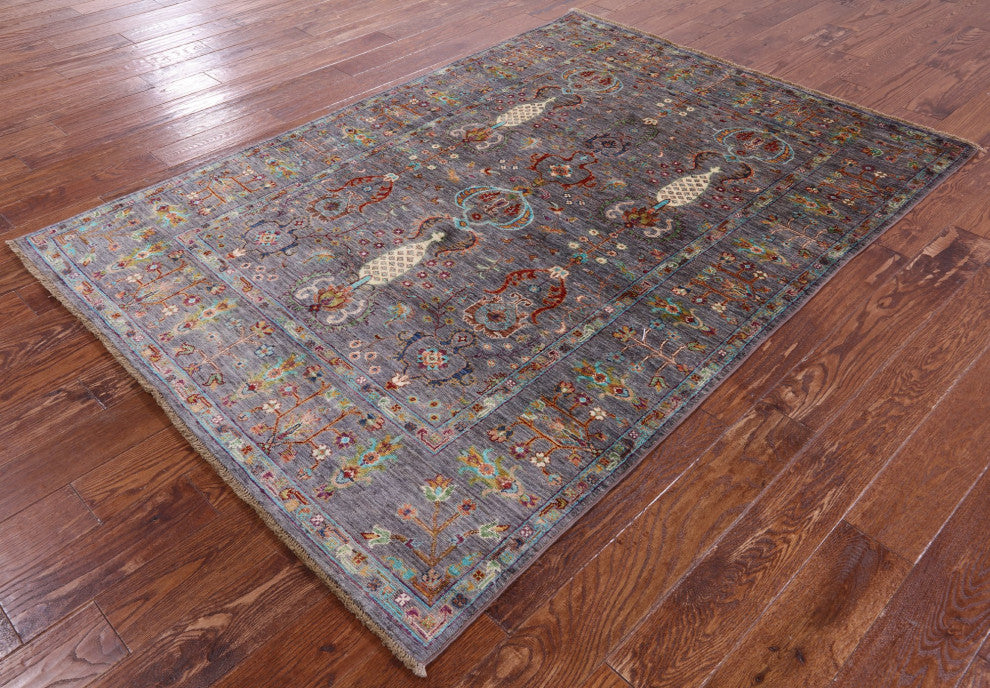 5' 0" X 7' 0" Persian Tabriz Hand Knotted Rug - Q12368
