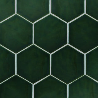 Viva Hex Antic Verde Ceramic Wall Tile, Green