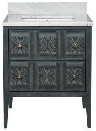 Santos 28" Vintage Navy Vanity with Rectangular Undermount Sink