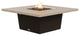 Square Fire Pit Table, 56x56, Natural Gas, Beige Powdercoat Top, Bronze