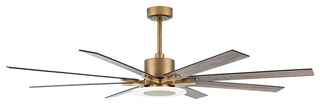 65 in Integrated LED Reversible Antique Gold Ceiling Fan With Remote Control