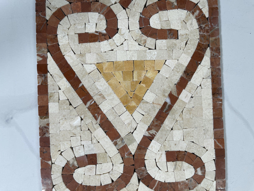 Marble Mosaic Border Listello Tile Everlasting Rojo 7.1x15.7 Polished, 1 piece