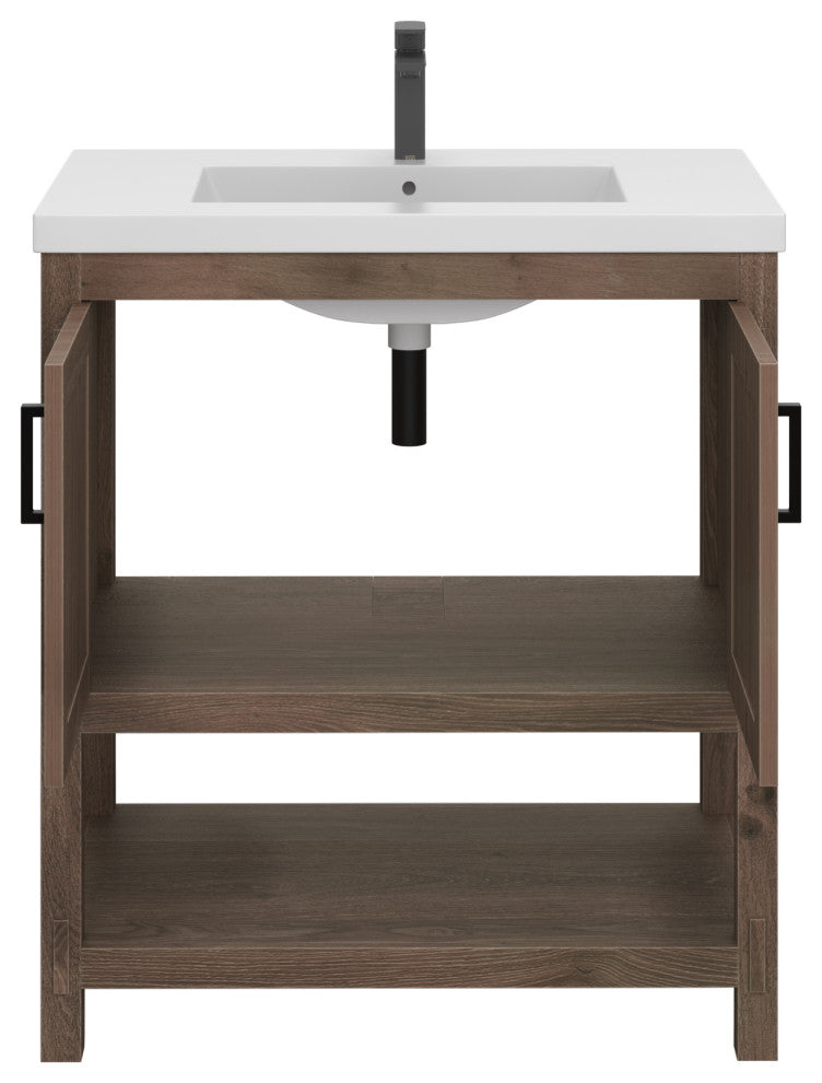 The Betsy Bathroom Vanity, Brown, 30", Single Sink, Freestanding