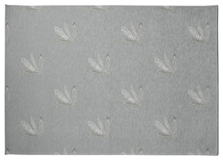 Feather Pattern Spring Chenille Rug, Gray, 5'x7'