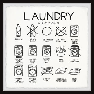 "Laundry Signs" Framed Painting Print, 12x12