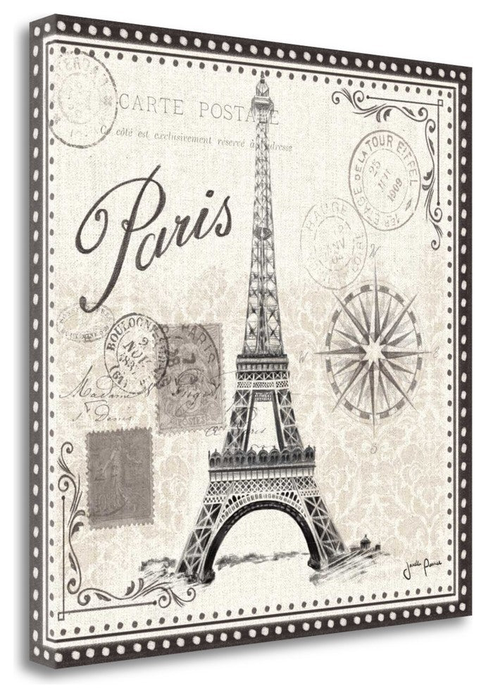 "Bonjour Paris IV" By Janelle Penner, Giclee Print on Gallery Wrap Canvas