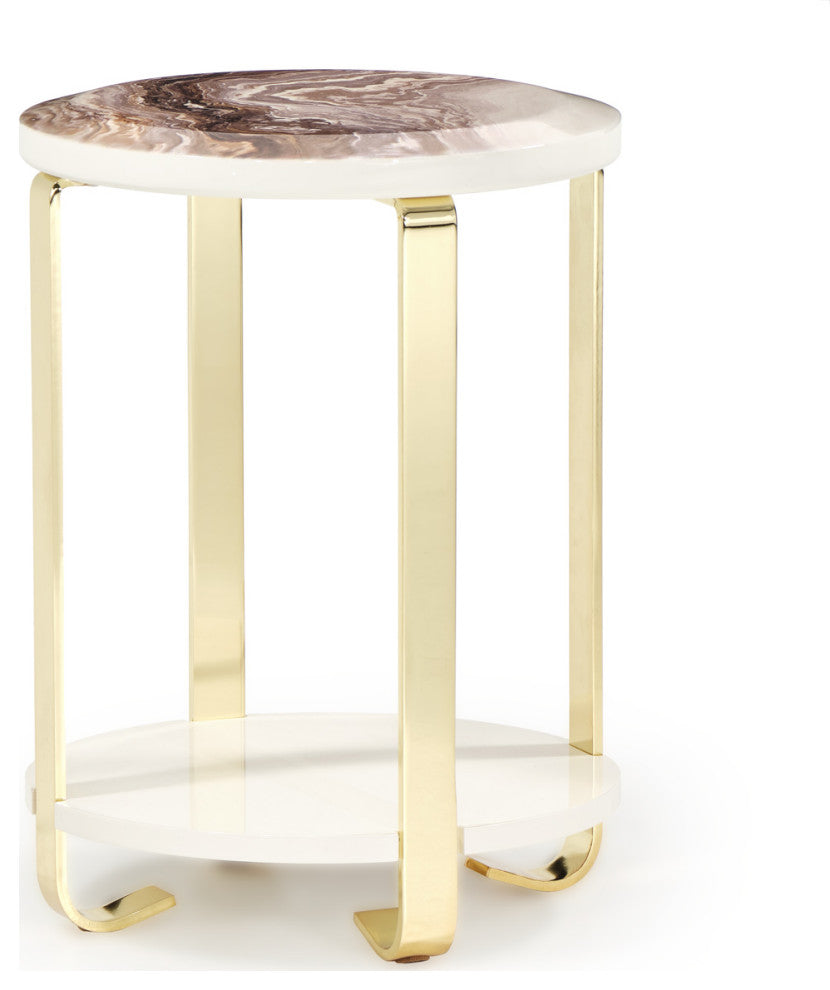 Ariana Chairside Table, Gold