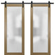 Sturdy Double Barn Door 64x84  | Planum 2102 Honey Ash | 13FT Rails