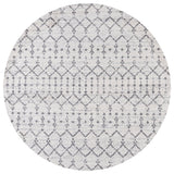 Moroccan HYPE Boho Vintage Diamond Runner Rug, Cream/Gray, 4' Round
