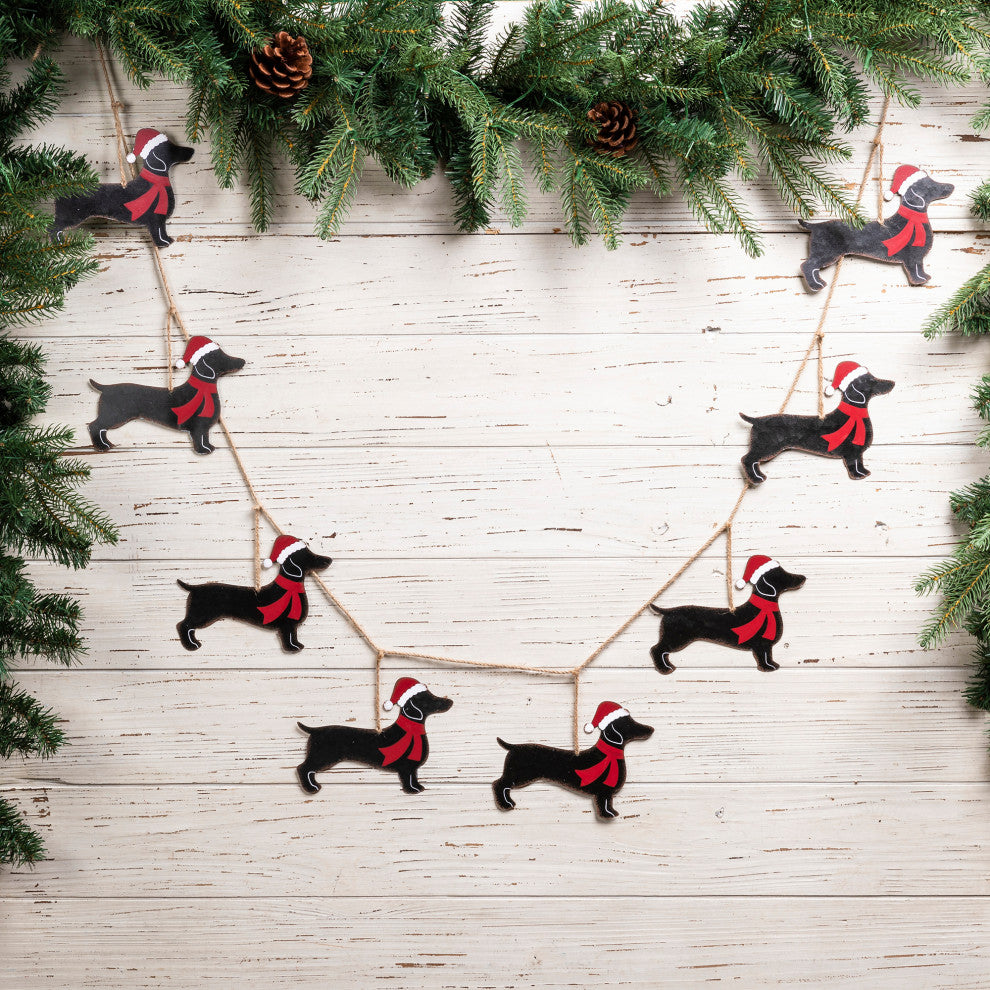 2pk 6'L Metal Christmas Dog Garland