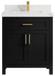 Cambridge 30 Single Sink Bath Vanity in Black 2" Calacatta Laza
