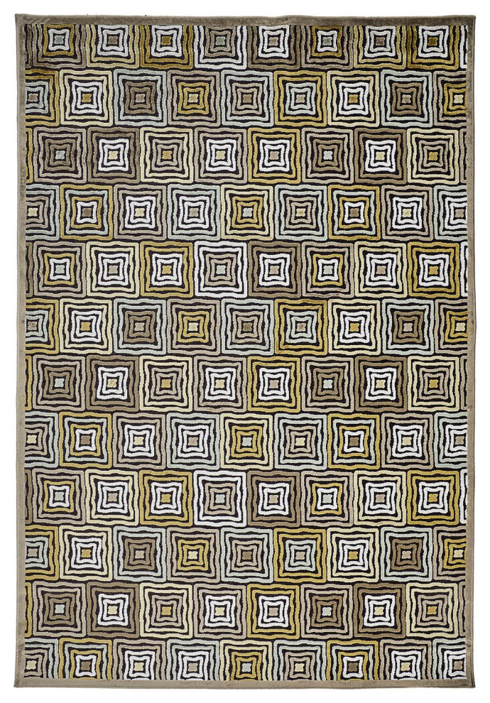 Weave & Wander Soho Mah Soft Chenille Rug, Brown/Green, 5'3"x7'6"