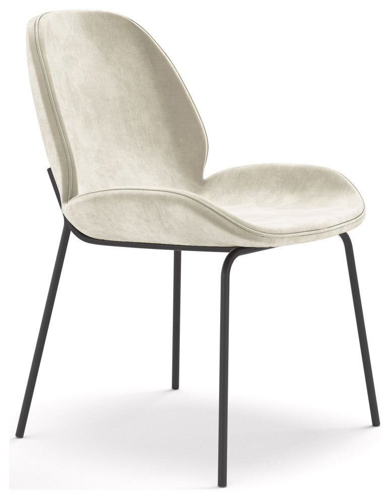 Metro Dauphine Side Chair, Set of 2, Black Legs, Sand, Black