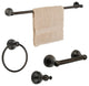 Brentwood Series Hardware Set, Oil Rubbed Bronze, 4-Piece With 24" Towel Bar