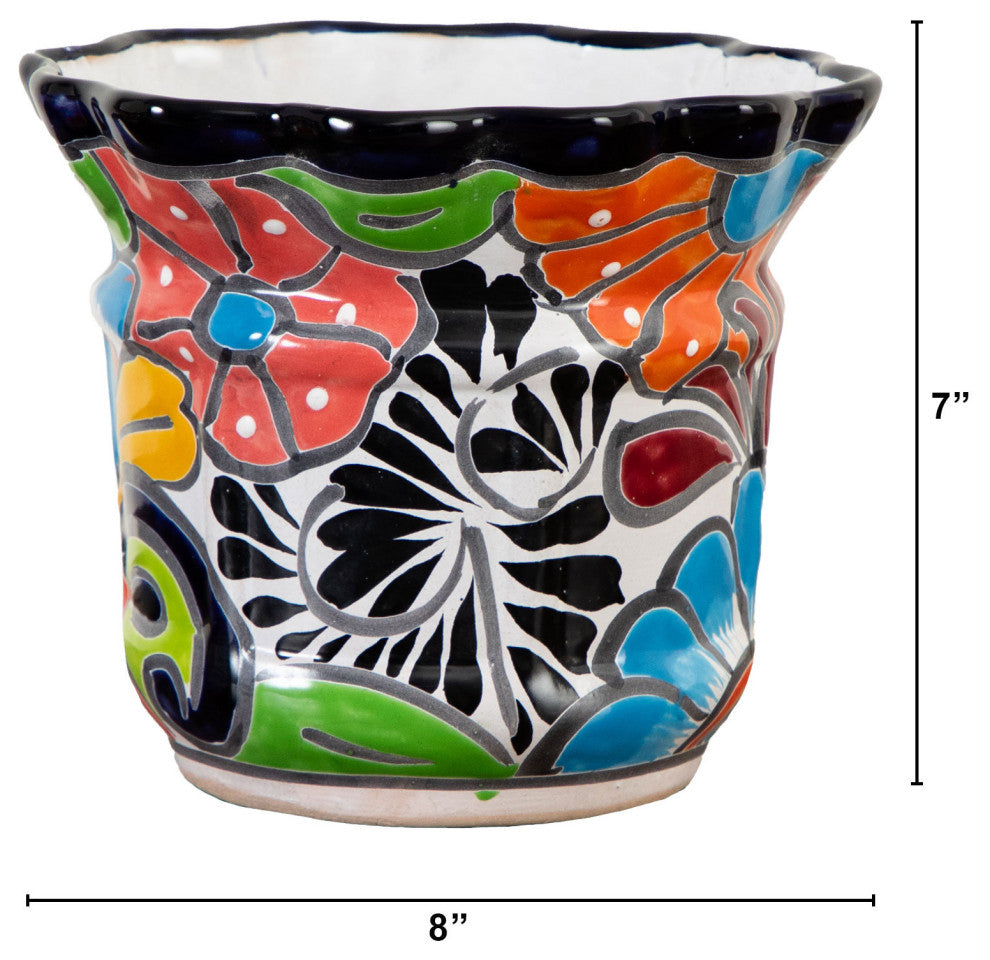 7in. x 8in. Handmade Mexican Talavera Ceramic Planter