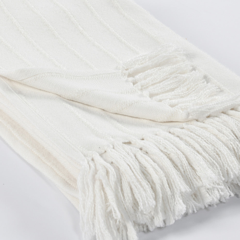 Hendri 50"x 70" Throw Blanket by Kosas Home, White