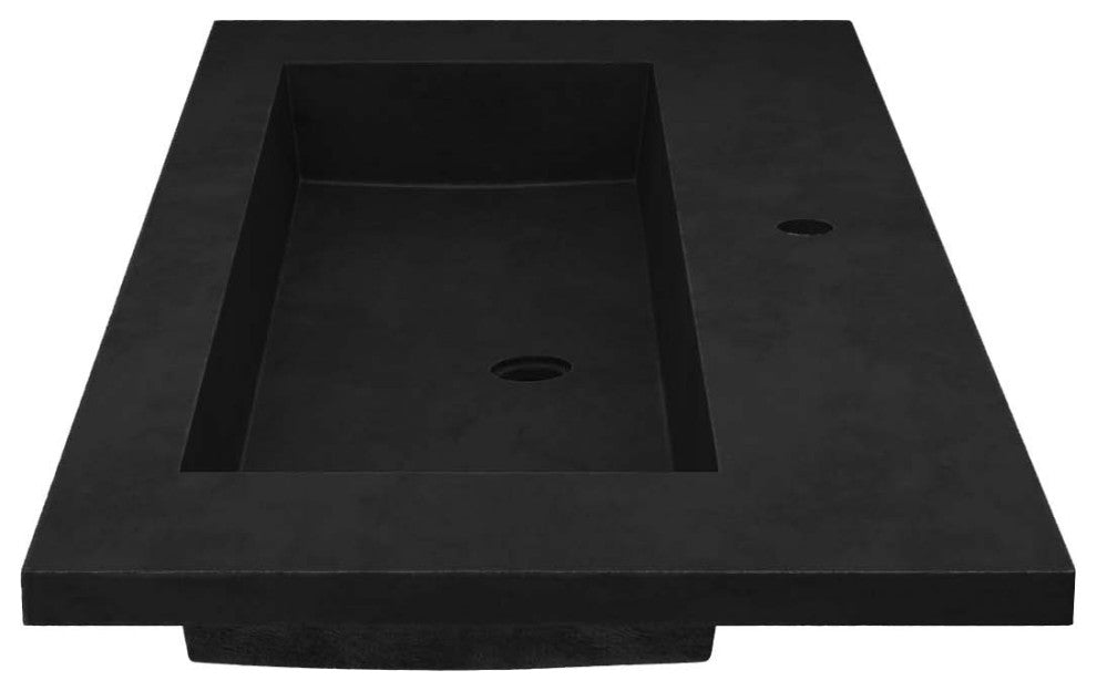 48" Capistrano Vanity Top with Integral Sink, Charcoal, Single Faucet Hole