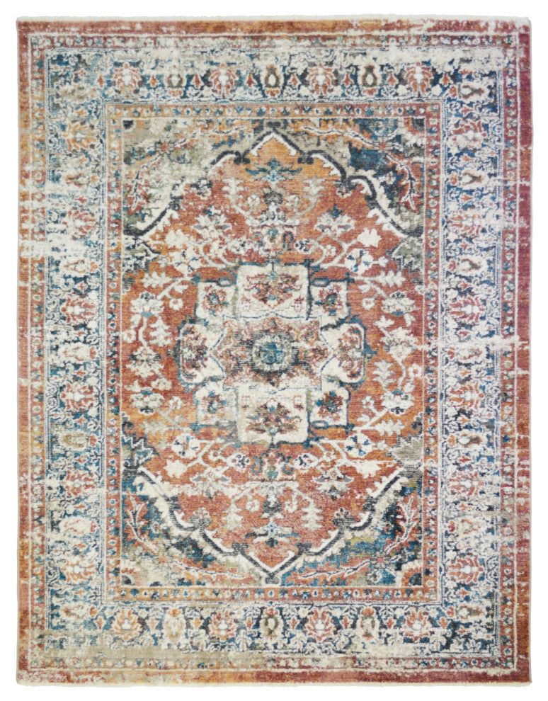 Oxford Dover Traditional Area Rug, Rust, 2'1"x7'5"