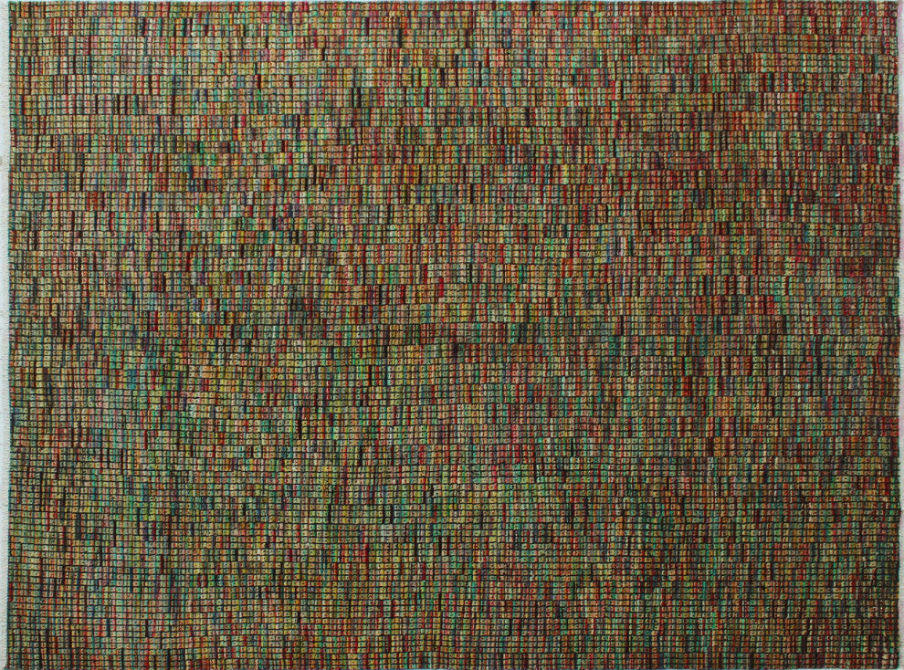 High-Low Chobi Albertyn Green Rug, 8'0x10'2