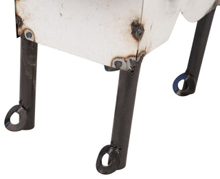 Recycled Metal Cow, Small, Black and White-Small