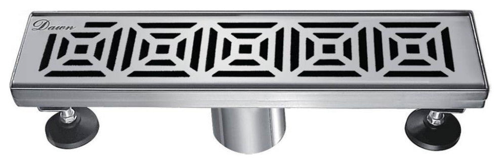 Dawn 12" Linear Shower Drains With Hair Trap Set, Polished Satin, Mamore