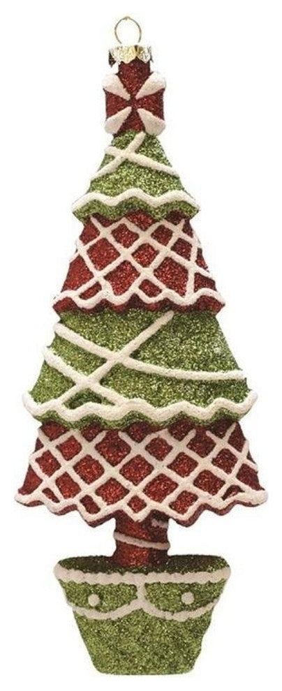 7" Merry and Bright, Christmas Tree Ornament, Green