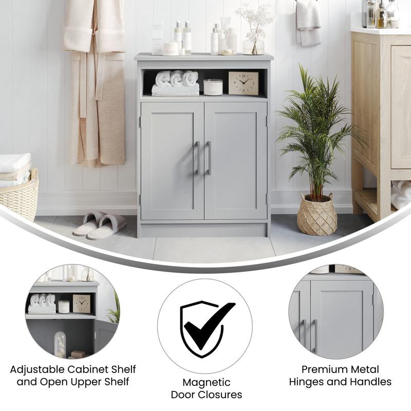 Vega Bathroom Storage Cabinet Organizer, Gray