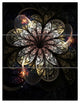 "Rounded Glowing Golden Fractal Flower" Metal Wall Art, 3 Panels, 28"x36"