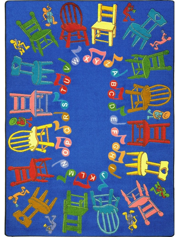 Kid Essentials Rug, Musical Chairs, 5'4"x7'8"