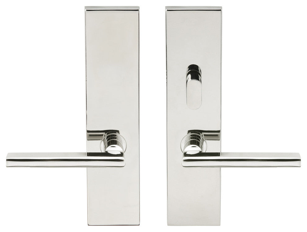 Sunrise Lever, Tubular Passage With Privacy Bolt, LH, Polished Stainless Steel
