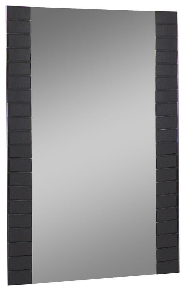 Beveled Bathroom Mirror, Black
