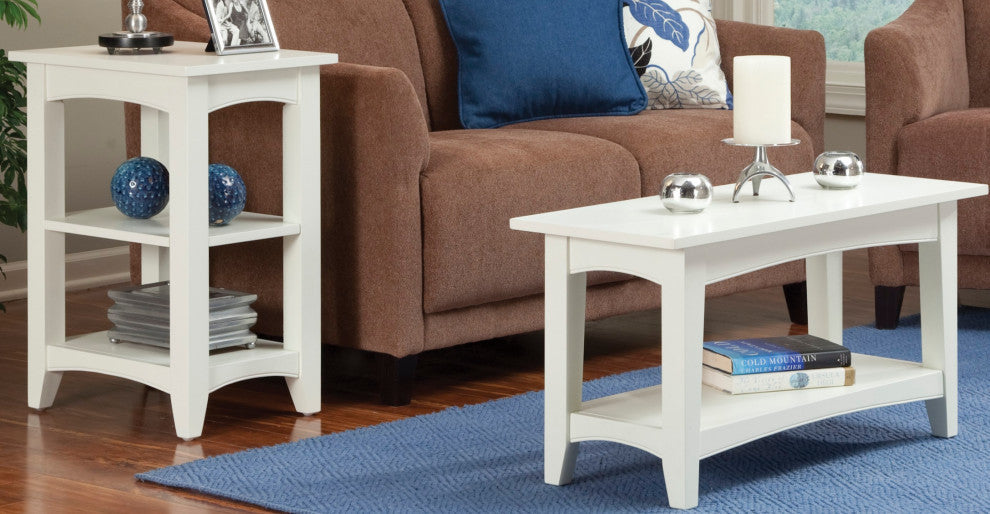 Shaker Cottage 2-Shelf End Table, Ivory