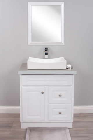 Porcelain Vessel Sink and Faucet Combo Set, Chrome