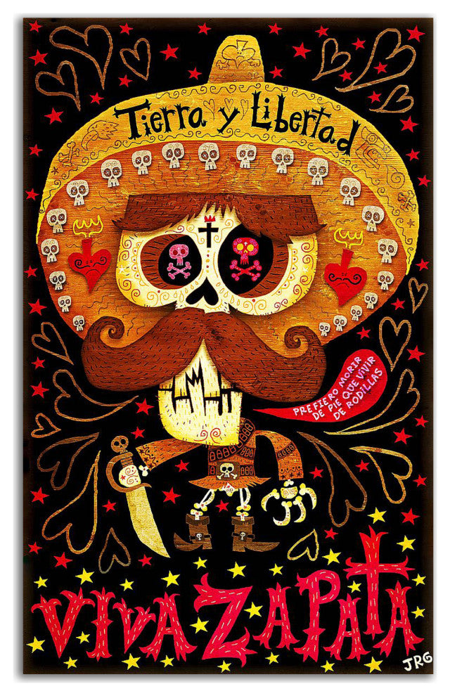 "Viva Zapata" by Jorge R. Gutierrez, Print on Canvas, 15"x24"