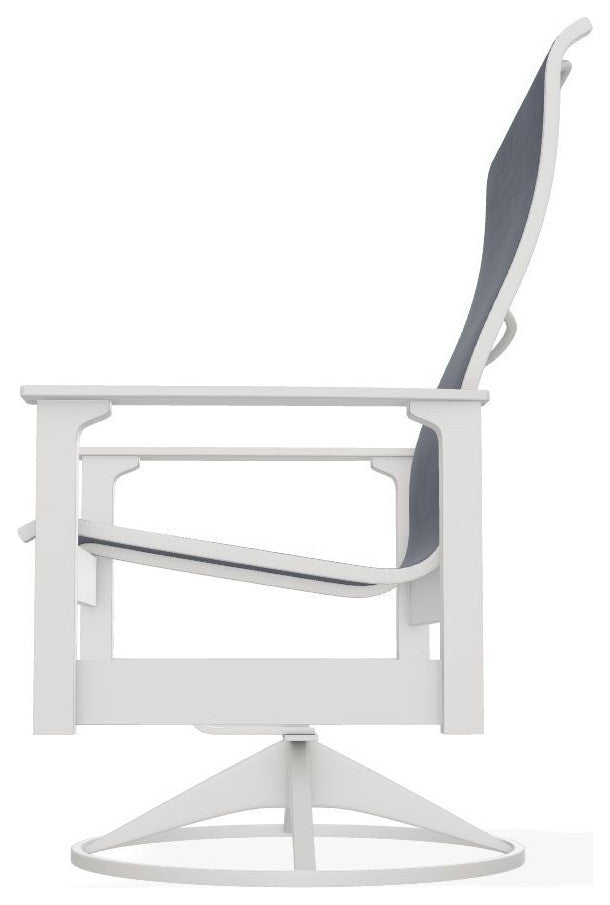 Leeward Sling Outdoor Swivel Rocker, Augustine Denim/Snow