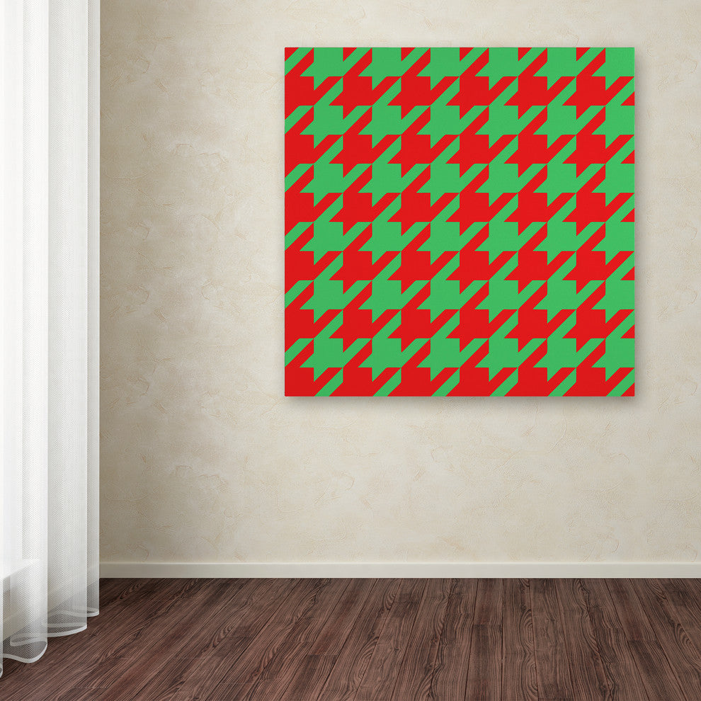 Color Bakery ''Xmas Houndstooth'' Canvas Art, 18x18