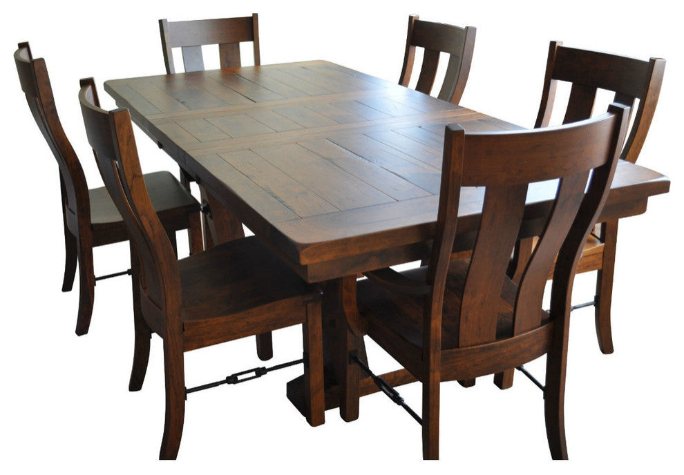 Holbrooke Extendable Rustic Cherry Dining Table, 54x84