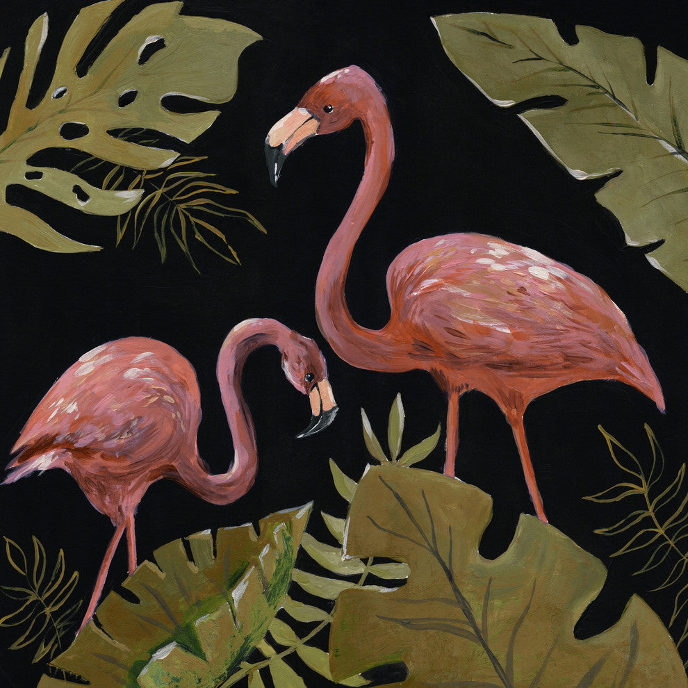 "Flamingos Sweetheart I" Painting Print on Wrapped Canvas, 32"x32"